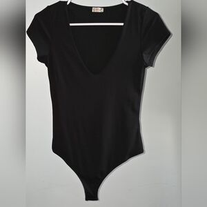 Intimately By Free People Black Ribbbed Bodysuit